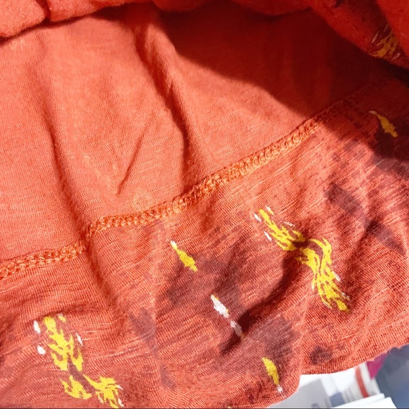 Lucky Brand Boho Print Viscose Blouse Scoop Neckline 3/4 Bell Sleeves Buttons - Picture 8 of 13